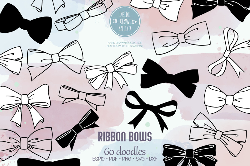 hand-drawn-bows-bow-tie-illustration-ribbon-fashion-accessories