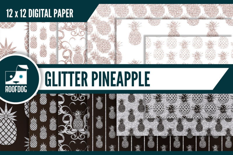 glitter-pineapple-digital-paper