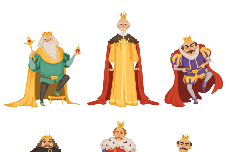 cartoon-characters-of-big-king-in-different-poses