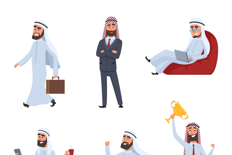 cartoon-characters-set-illustrations-of-arabic-businessmen