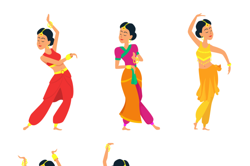 indian-dancers-isolate-on-white-background-characters-set