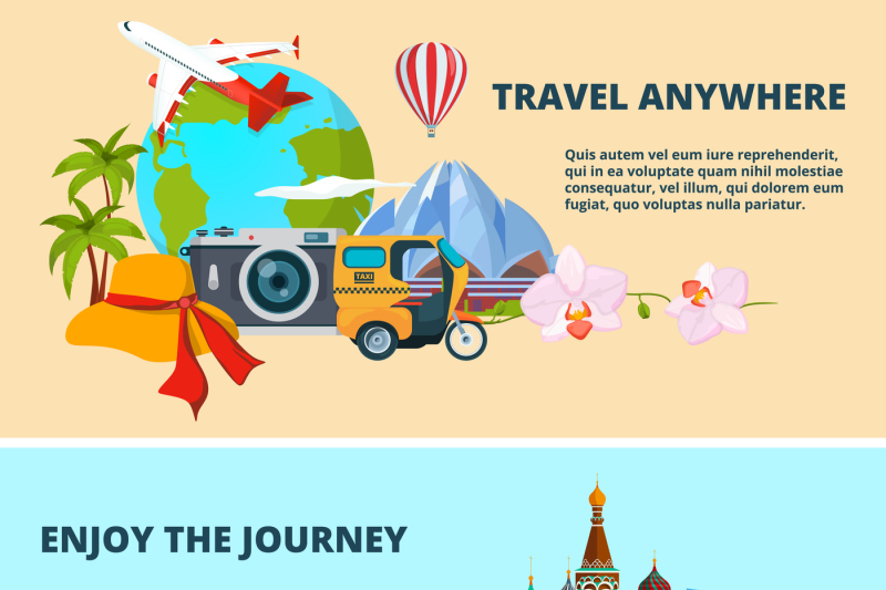illustrations-of-travel-theme-with-pictures-of-different-world-landmar