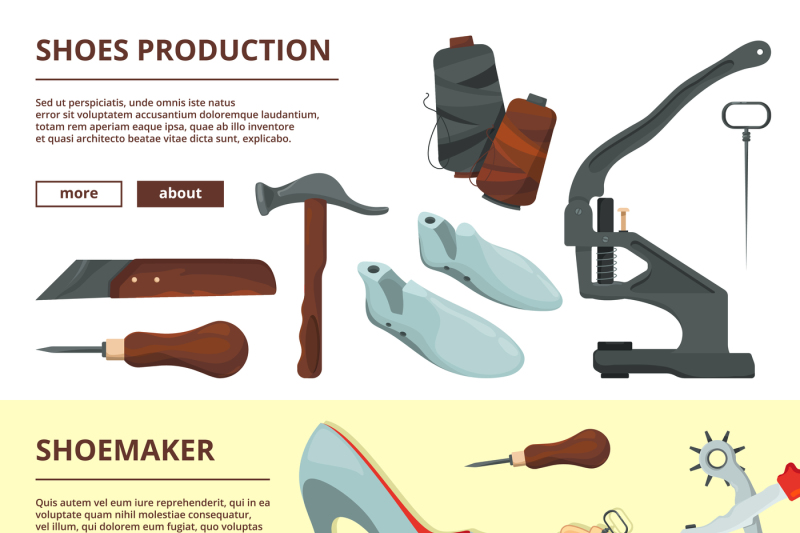 banners-design-template-with-shoe-repair-tools
