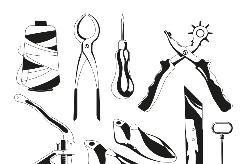 monochrome-pictures-set-of-shoes-repair-tools