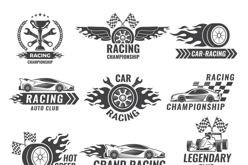 monochrome-labels-and-badges-of-sport-labels-racing-cars