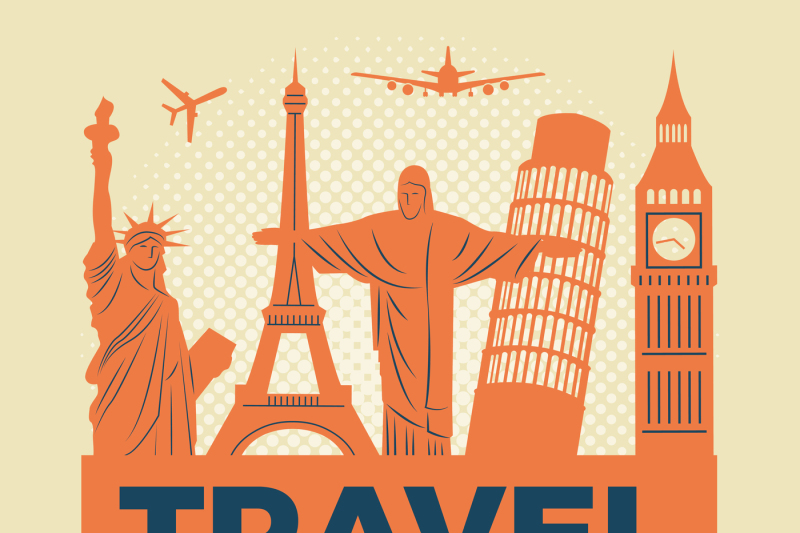 travel-poster-with-illustrations-of-famous-landmarks