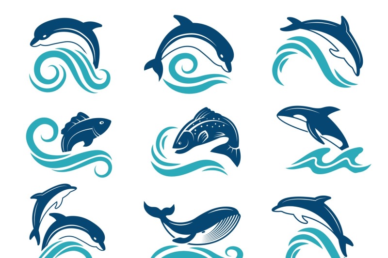 pictures-of-dolphins-and-other-marine-animals-logo-design-template