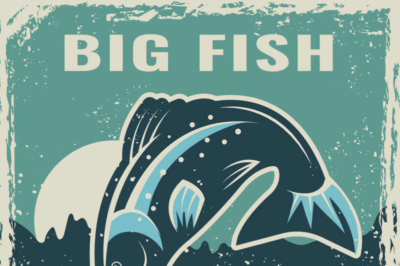 retro-poster-of-fisherman-club-with-illustration-of-big-fish