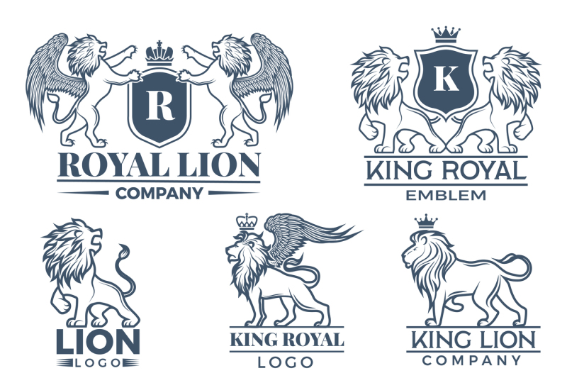 design-template-of-logos-or-badges-with-lions-illustrations