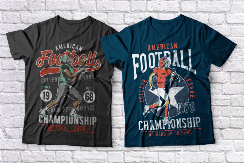american-football-t-shirts-set