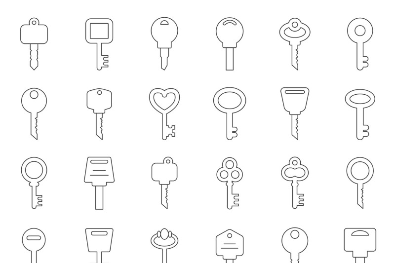 mono-line-illustrations-of-keys-for-doors