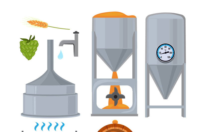 equipment-for-the-brewery-pictures-in-cartoon-style