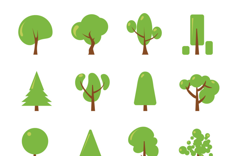 ecology-illustrations-set-flat-pictures-of-green-tree