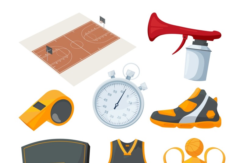 cartoon-icons-set-of-various-basketball-elements