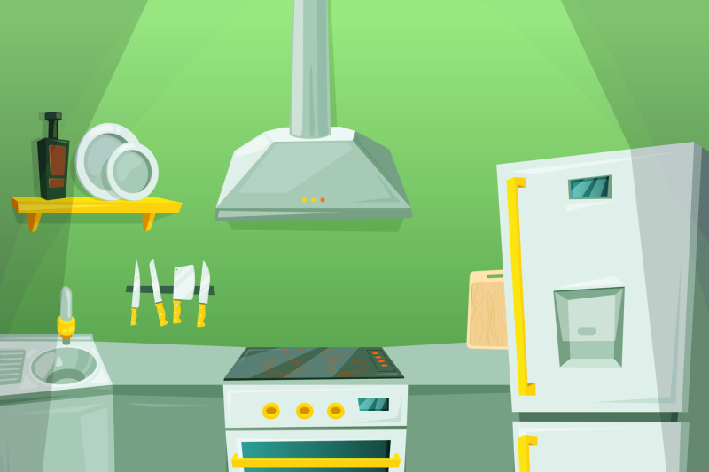 cartoon-pictures-of-kitchen-interior-with-different-furniture-items