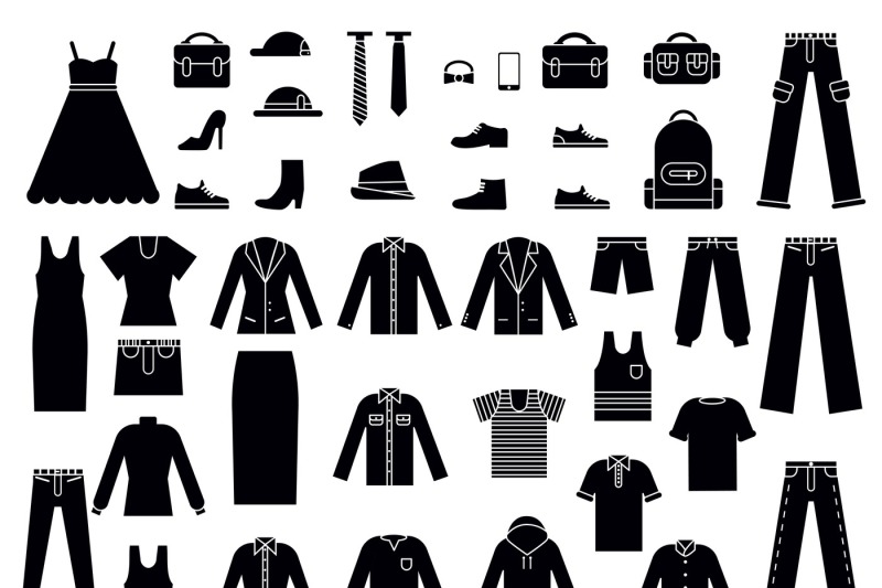 monochrome-illustrations-of-clothes-for-male-and-female
