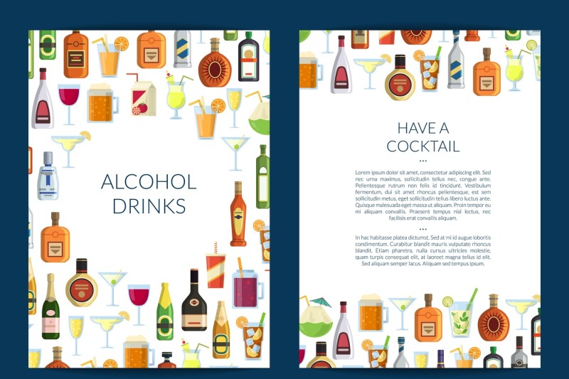 vector-card-or-brochure-template-for-bar-with-alcoholic-drinks-in-glas