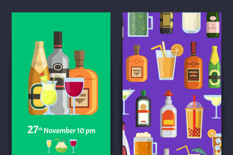 vector-vertical-invitation-template-party-with-alcoholic-drinks