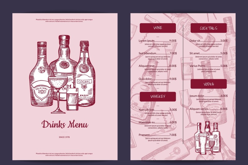 vector-drinks-menu-template-for-bar-cafe-or-restaurant