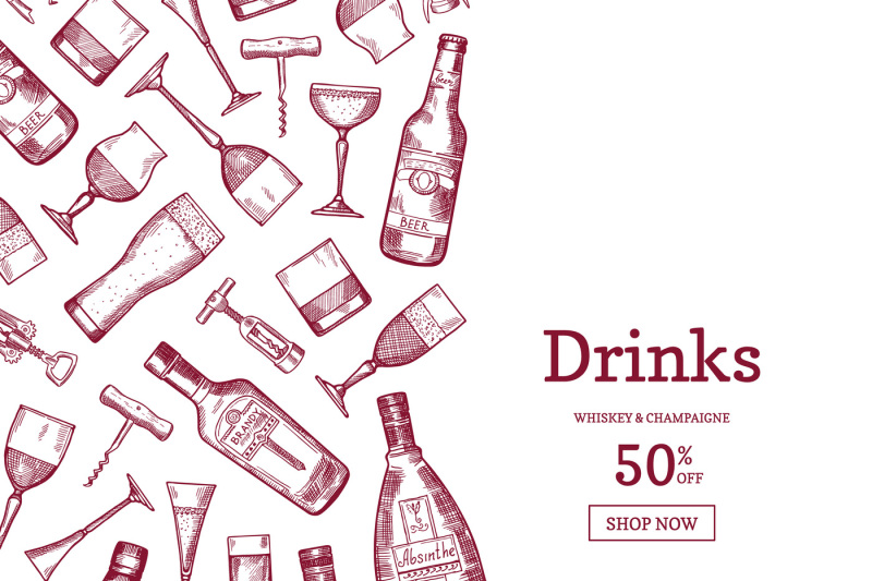 vector-hand-drawn-alcohol-drink-bottles-and-glasses-background-illustr