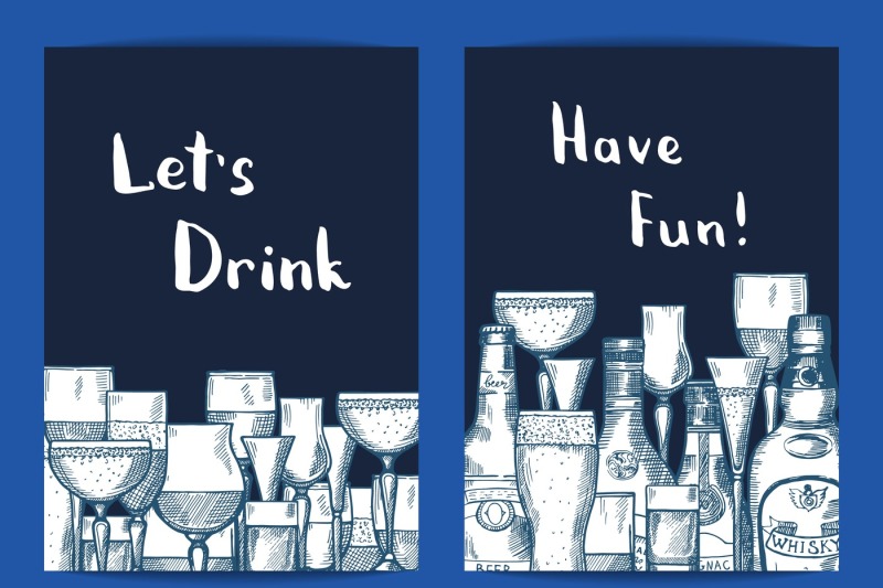 vector-hand-drawn-alcohol-drink-bottles-and-glasses-set-of-card-templa