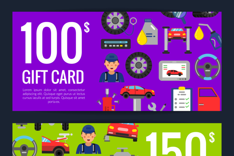 vector-gift-discount-card-car-service