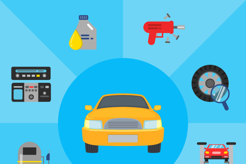 vector-illustration-car-service-elements-automobile