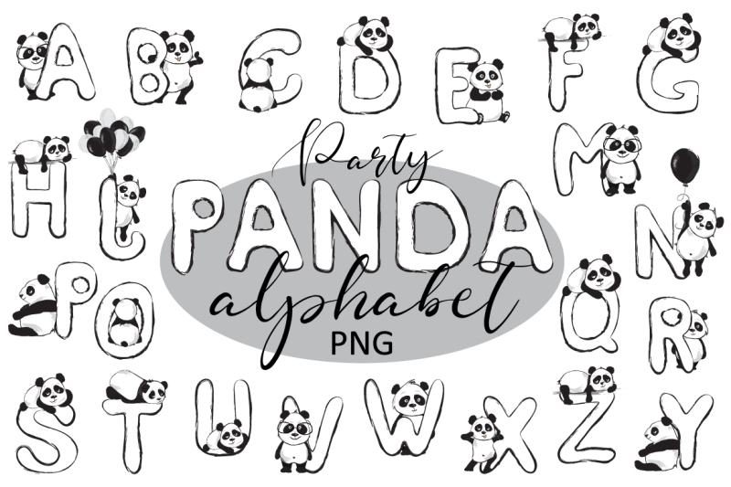 party-panda-cute-animals-alphabet-png