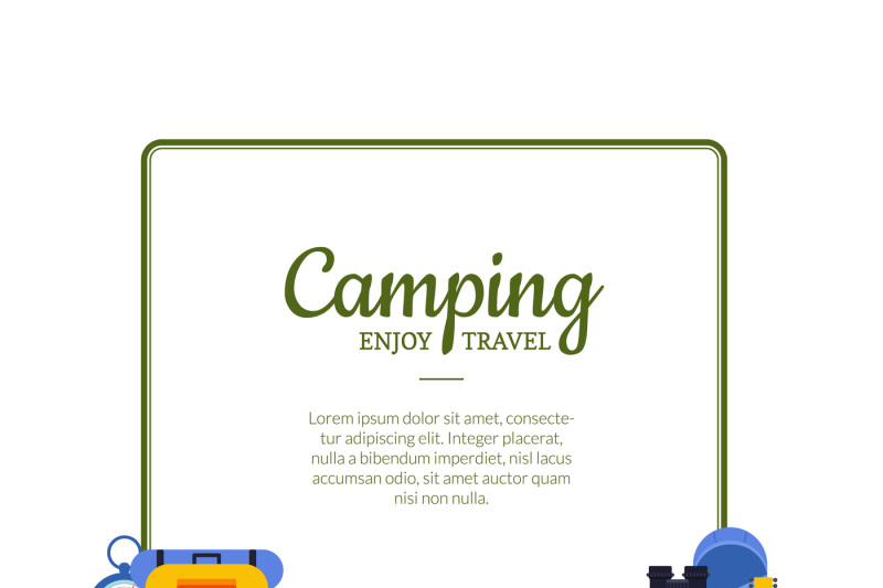 vector-frame-with-flat-style-camping-elements-illustration