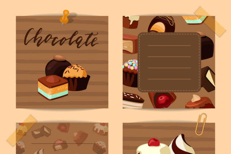 vector-set-of-cute-notes-with-cartoon-chocolate-candies