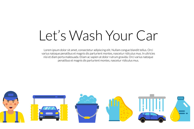 vector-background-with-car-wash-flat-icons