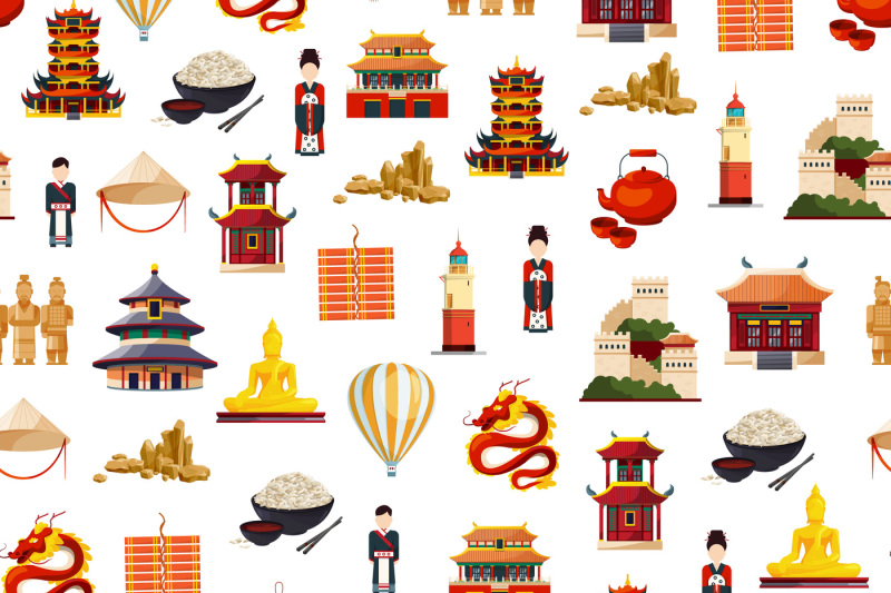 vector-flat-style-china-elements-pattern