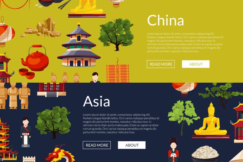vector-flat-style-china-elements-and-sights
