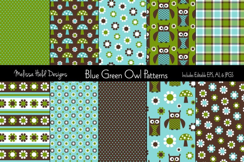 blue-and-green-owl-patterns