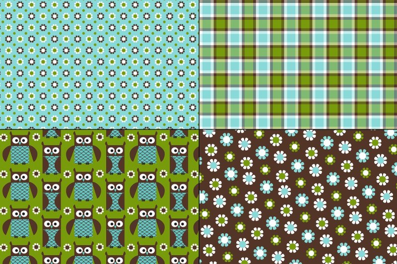 blue-and-green-owl-patterns