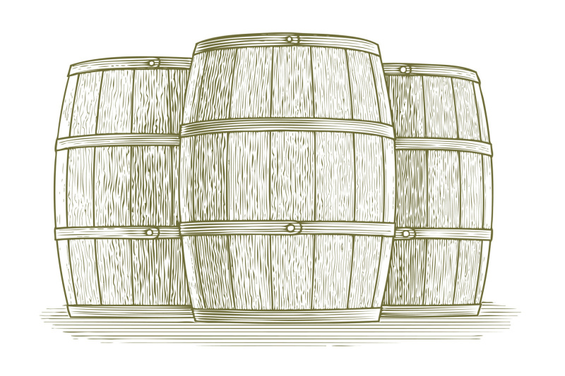 woodcut-barrel-set