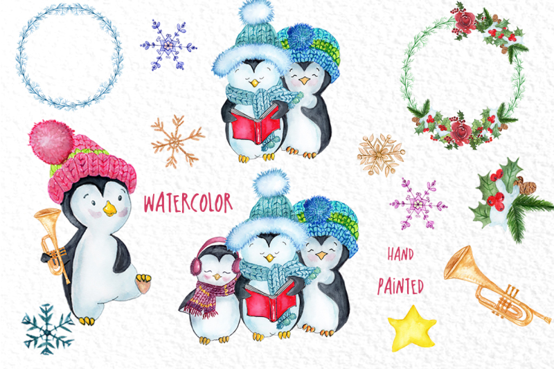 cute-watercolor-penguins-clipart