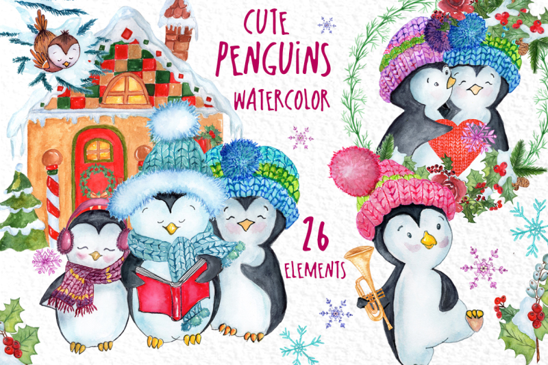cute-watercolor-penguins-clipart