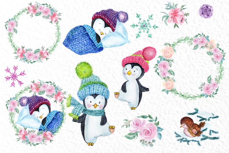 cute-watercolour-penguins-clipart