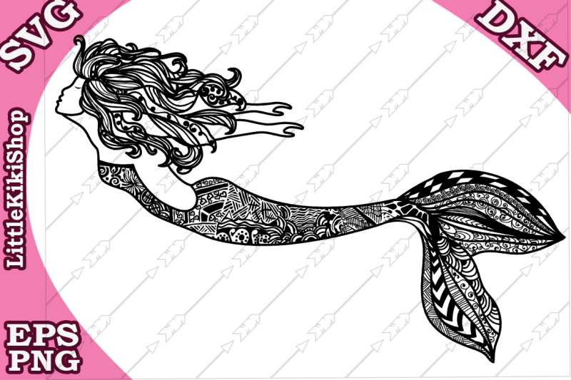 zentangle-mermaid-svg-mandala-mermaid-svg-mermaid-cut-file