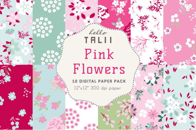 pink-flowers-digital-paper