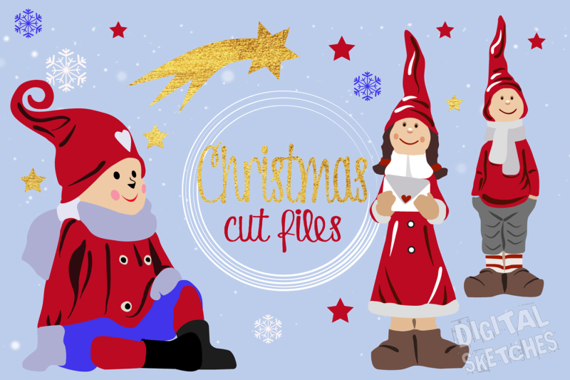 christmas-cut-file-set-gnome-imp-elf-snowflakes-christmas-stars-stars