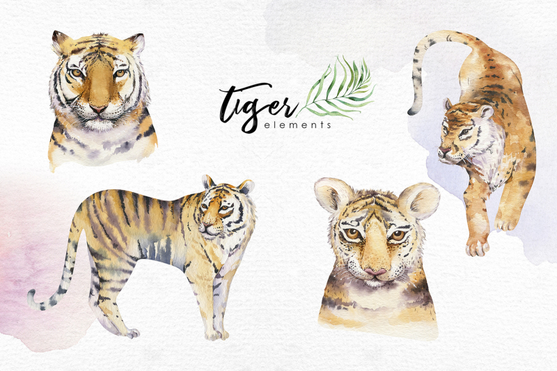 watecolor-tropical-tigers