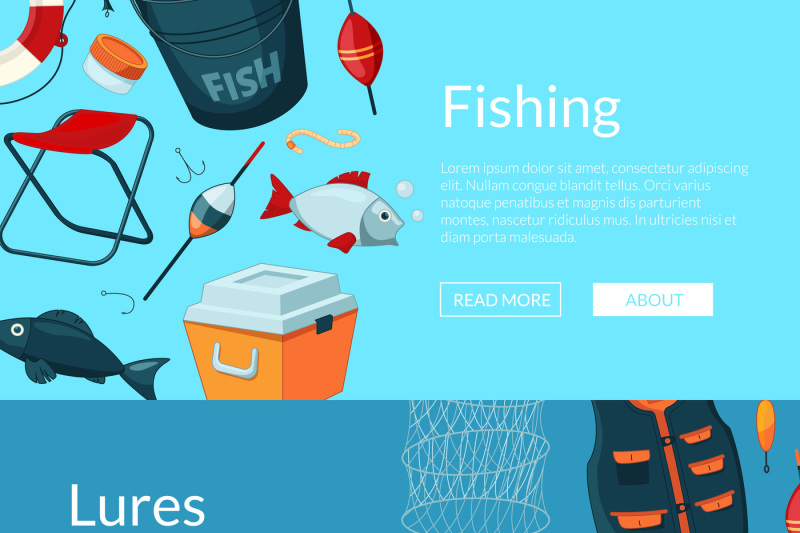 vector-banners-illustration-with-cartoon-fishing