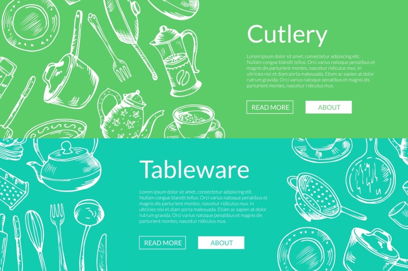 vector-banners-illustration-with-hand-drawn-kitchen-utensils