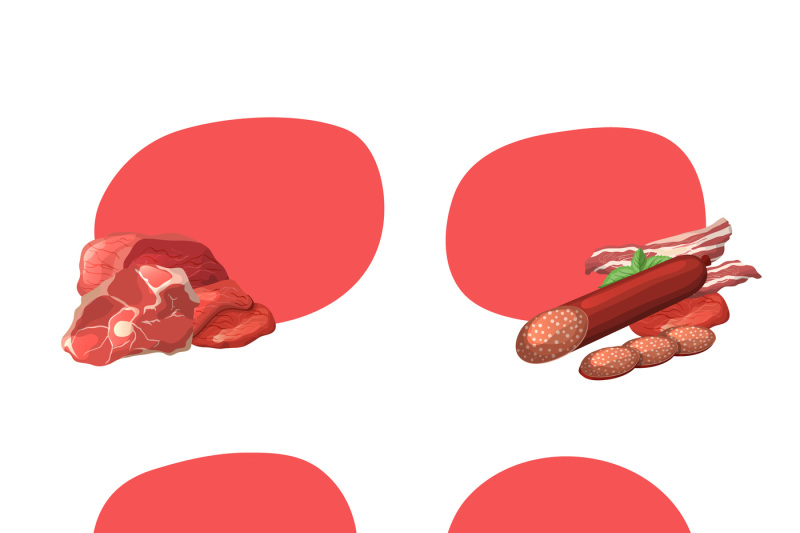 vector-set-of-stickers-with-cartoon-meat-elements