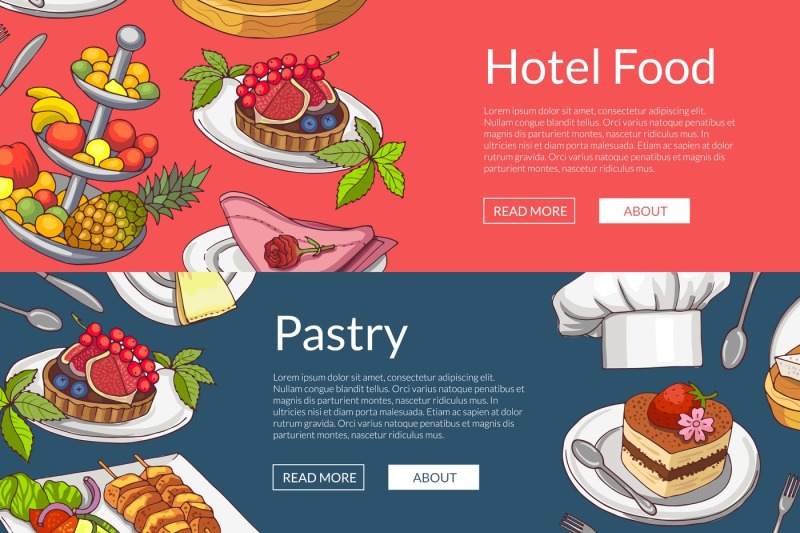 vector-web-banner-templates-with-hand-drawn-restaurant