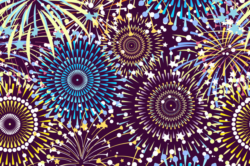vector-pattern-or-background-with-fireworks-exploding-illustration