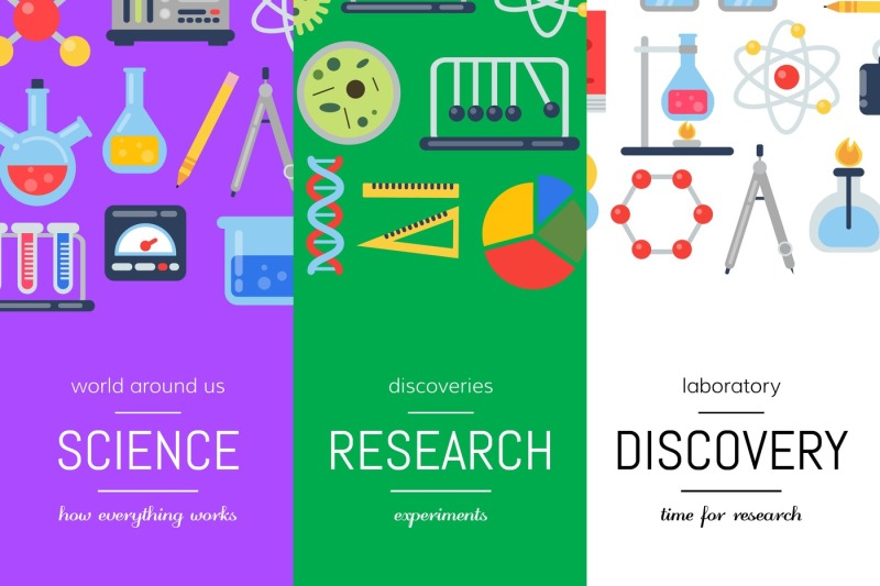 vector-web-banner-templates-with-flat-style-science-icons