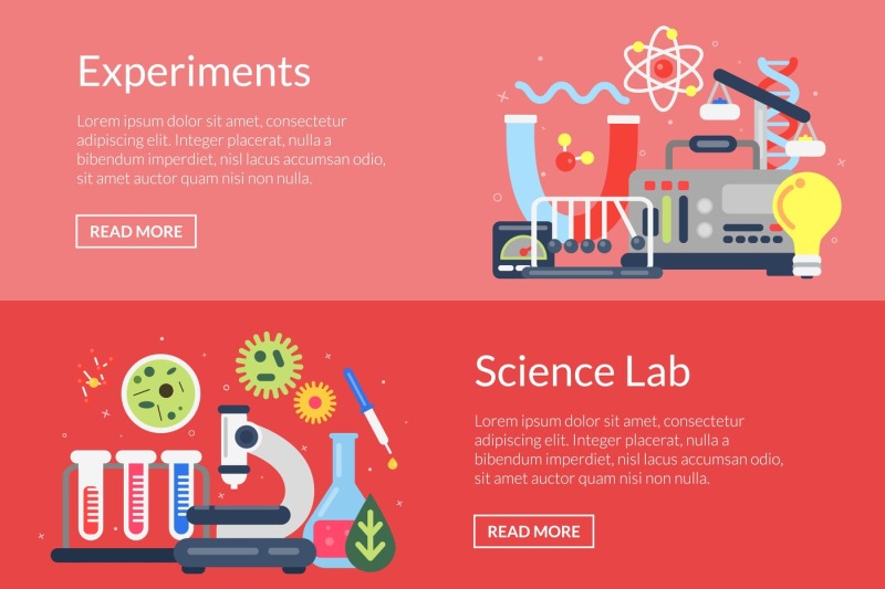 vector-web-banner-templates-with-flat-style-science-icons